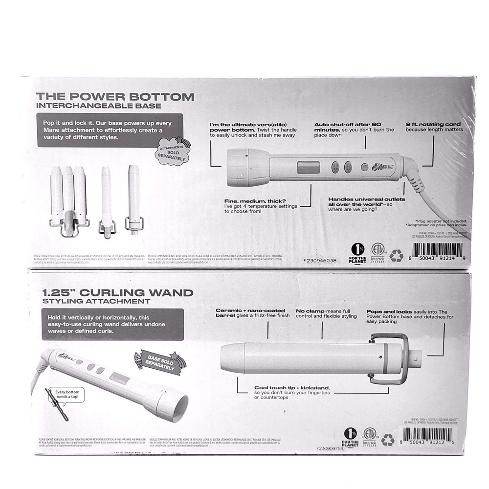 Mane by Mane Addicts Power Bottom Interchangeable Base & 1.25" Curling Wand Set